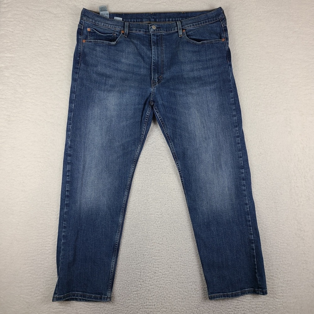Levi's 502 Jeans Mens 40x30 Blue Regular Taper Fit Dark Wash Waterless Denim